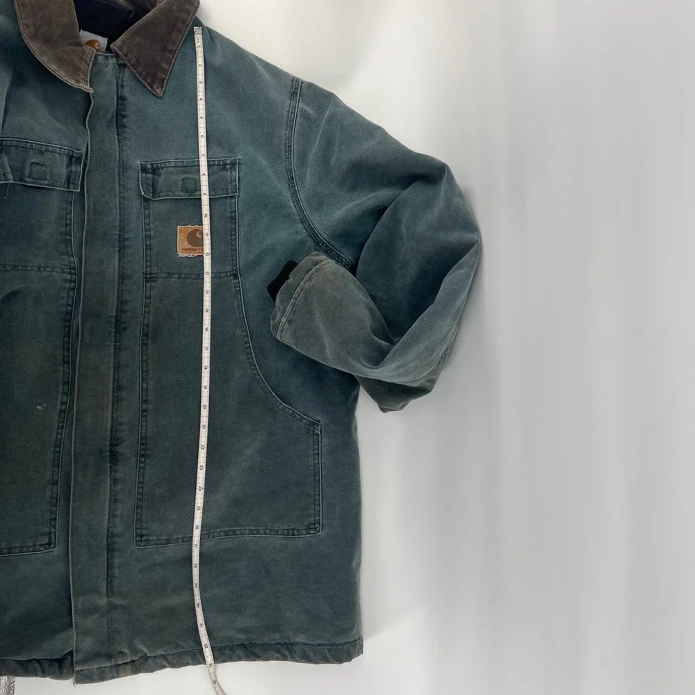 Carhartt Arctic Traditional Coat Mens 2XL Teal Duck Canvas Quilted Work Jacket